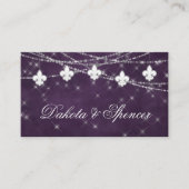 Fleur de Lis Eggplant Lights | Wishing Well Poem Informatiekaartje (Voorkant)