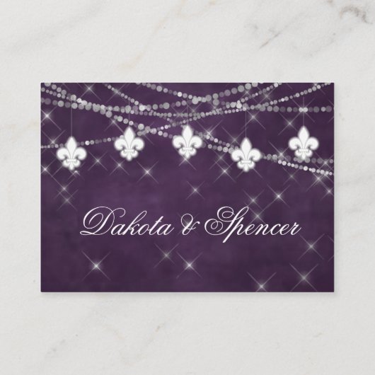 Fleur de Lis Eggplant Paars Lights Informatiekaartje (Achterkant)