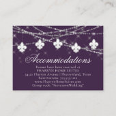 Fleur de Lis Eggplant Paars Lights Informatiekaartje (Voorkant)