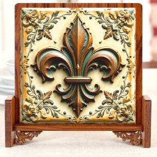 Fleur de Lis Elegance Keramische Tegel Tegeltje