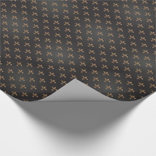 Fleur de lis, , elegant, chic.classy, patroon cadeaupapier (Hoek)