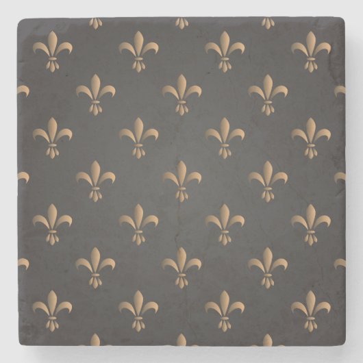 Fleur de lis, , elegant, chic.classy,patroon, stenen onderzetter (Voorkant)