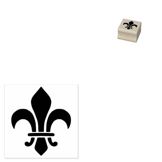 Fleur de Lis Elegant Frans Lelie Symbool Rubberstempel (Gestempeld)
