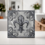 Fleur-de-Lis Elegant  marmer Tegeltje<br><div class="desc">Fleur-de-Lis Elegant  marmer</div>