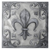 Fleur-de-Lis Elegant marmer Tegeltje (Voorkant)