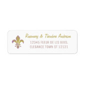 Fleur de Lis Elegant retouradres Goud Etiket (Voorkant)