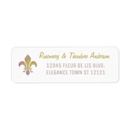 Fleur de Lis Elegant retouradres Goud Etiket