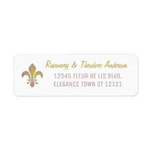 Fleur de Lis Elegant retouradres Goud Etiket