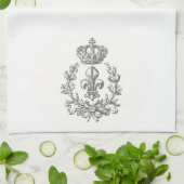 Fleur de Lis en Crown-keukenhanddoek Theedoek (Gevouwen)