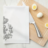 Fleur de Lis en Crown-keukenhanddoek Theedoek (Quarter Fold)
