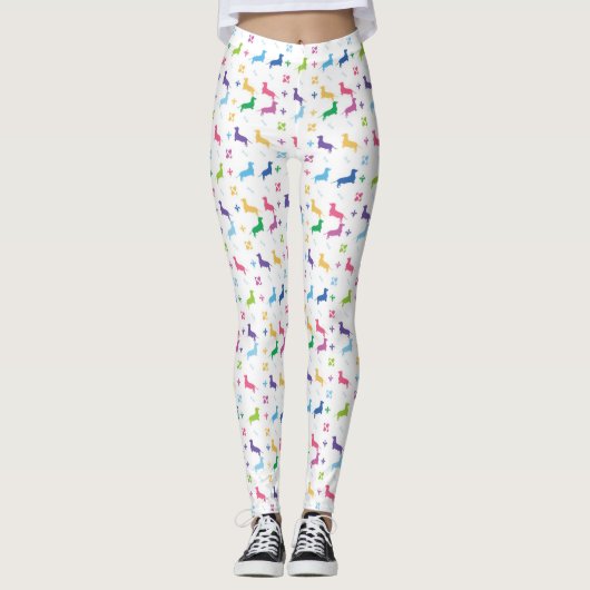 Fleur De Lis en Dachshunds Leggings (Voorkant)