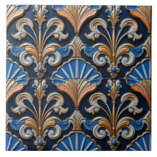 Fleur-de-Lis en fans Tegeltje