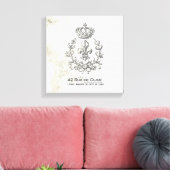  Fleur de Lis en kroon gestrekt canvas Afdruk (Insitu (Woonkamer))