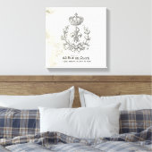  Fleur de Lis en kroon gestrekt canvas Afdruk (Insitu (Slaapkamer))