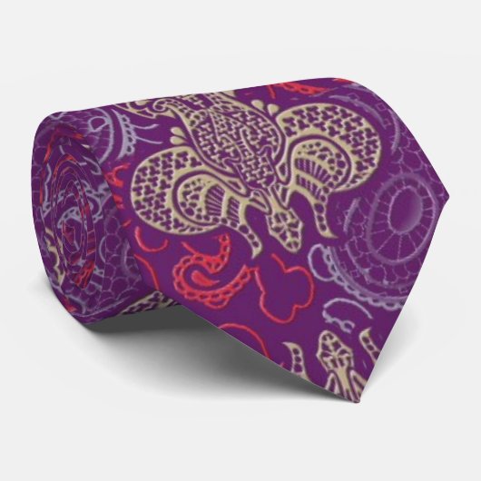 Fleur de Lis en Paisley Stropdas (Opgerold)