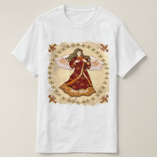 Fleur de lis engel t-shirt (Design voorkant)