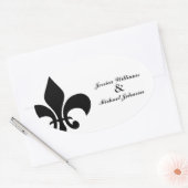 Fleur de Lis Envelope Seal Ovale Sticker (Envelop)