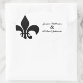 Fleur de Lis Envelope Seal Ovale Sticker (Tas)