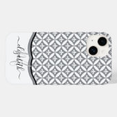 Fleur de Lis Eternity Pattern Monogram - Grijs Case-Mate iPhone Case (Achterkant (horizontaal))
