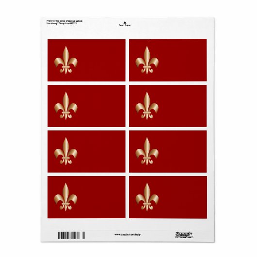 Fleur de lis etiket (Full Sheet)