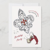 Fleur de lis Expressions Birthday Uitnodiging (Achterkant)