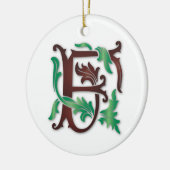 Fleur de-lis F Monogram Keramisch Ornament (Links)