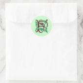 Fleur de-lis F Monogram Ronde Sticker (Tas)