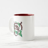 Fleur de-lis F Monogram Tweekleurige Koffiemok (Voorkant links)