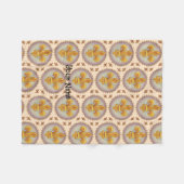 Fleur de Lis Family Crest Achternaam Fleece Deken (Voorkant (Horizontaal))