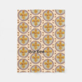 Fleur de Lis Family Crest Achternaam Fleece Deken (Voorkant)