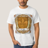 Fleur de Lis Family Crest Achternaam T-shirt (Voorkant)