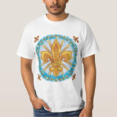 Fleur De Lis Family Crest Achternaam T-shirt (Voorkant)