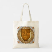 Fleur de Lis Family Crest Achternaam Tote Bag (Achterkant)