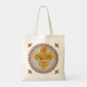 Fleur de Lis Family Crest Achternaam Tote Bag (Achterkant)
