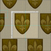 Fleur De Lis Family Crest Stof (Delen)