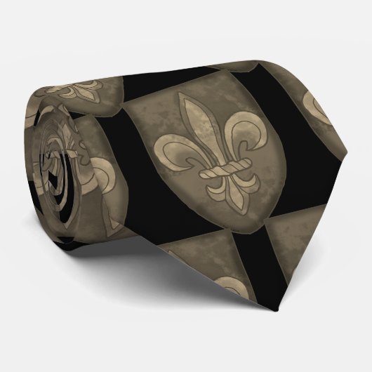 Fleur De Lis Family Crest Stropdas (Opgerold)