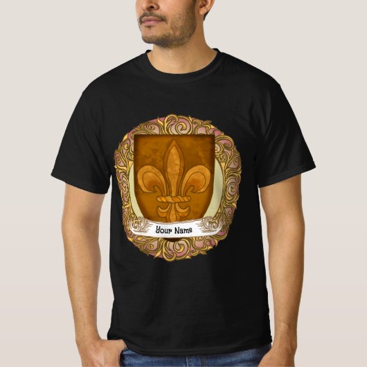 Fleur De Lis Family Crest Surname T-shirt (Voorkant)