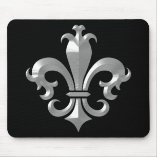 Fleur De LI's Fancy Zilver Bevel Zacht Klassiek Muismat
