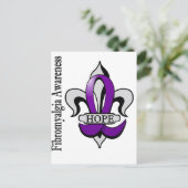 Fleur De Lis Fibromyalgia Hope Briefkaart (Staand voorkant)