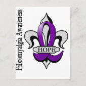 Fleur De Lis Fibromyalgia Hope Briefkaart (Voorkant)