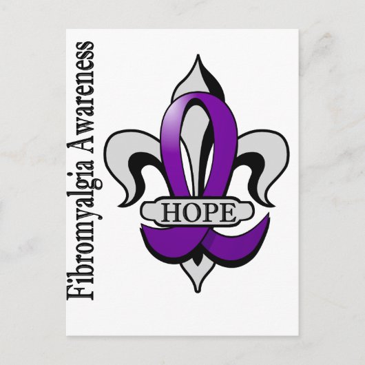 Fleur De Lis Fibromyalgia Hope Briefkaart (Voorkant)