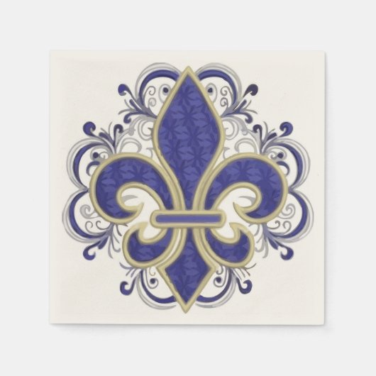 Fleur de Lis Fine Floral Servet (Voorkant)