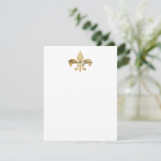 Fleur de Lis Flat - Hartelijk dank Bedankkaart (Staand voorkant)