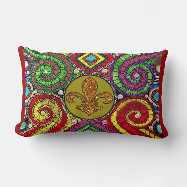 Fleur De Lis Flor New Orleans gooien Pillow Kussen (Voorkant)