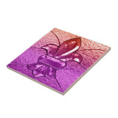 Fleur De Lis Flor New Orleans Jewel Glass Tegeltje (Zijkant)