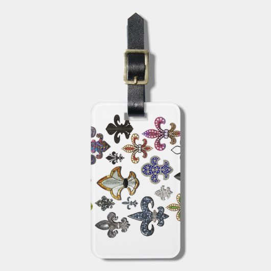 Fleur De Lis Flor New Orleans Jewel Sparkle Bagagelabel (Voorkant verticaal)