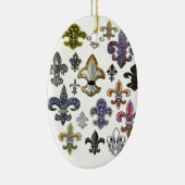 Fleur De Lis Flor New Orleans Jewel Sparkle Keramisch Ornament (Rechts)
