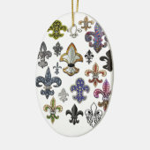 Fleur De Lis Flor New Orleans Jewel Sparkle Keramisch Ornament (Links)