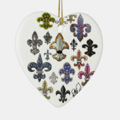 Fleur De Lis Flor New Orleans Jewel Sparkle Keramisch Ornament (Rechts)
