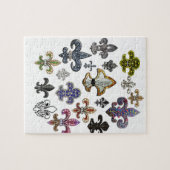 Fleur De Lis Flor New Orleans Jewel Sparkle Legpuzzel (Horizontaal)